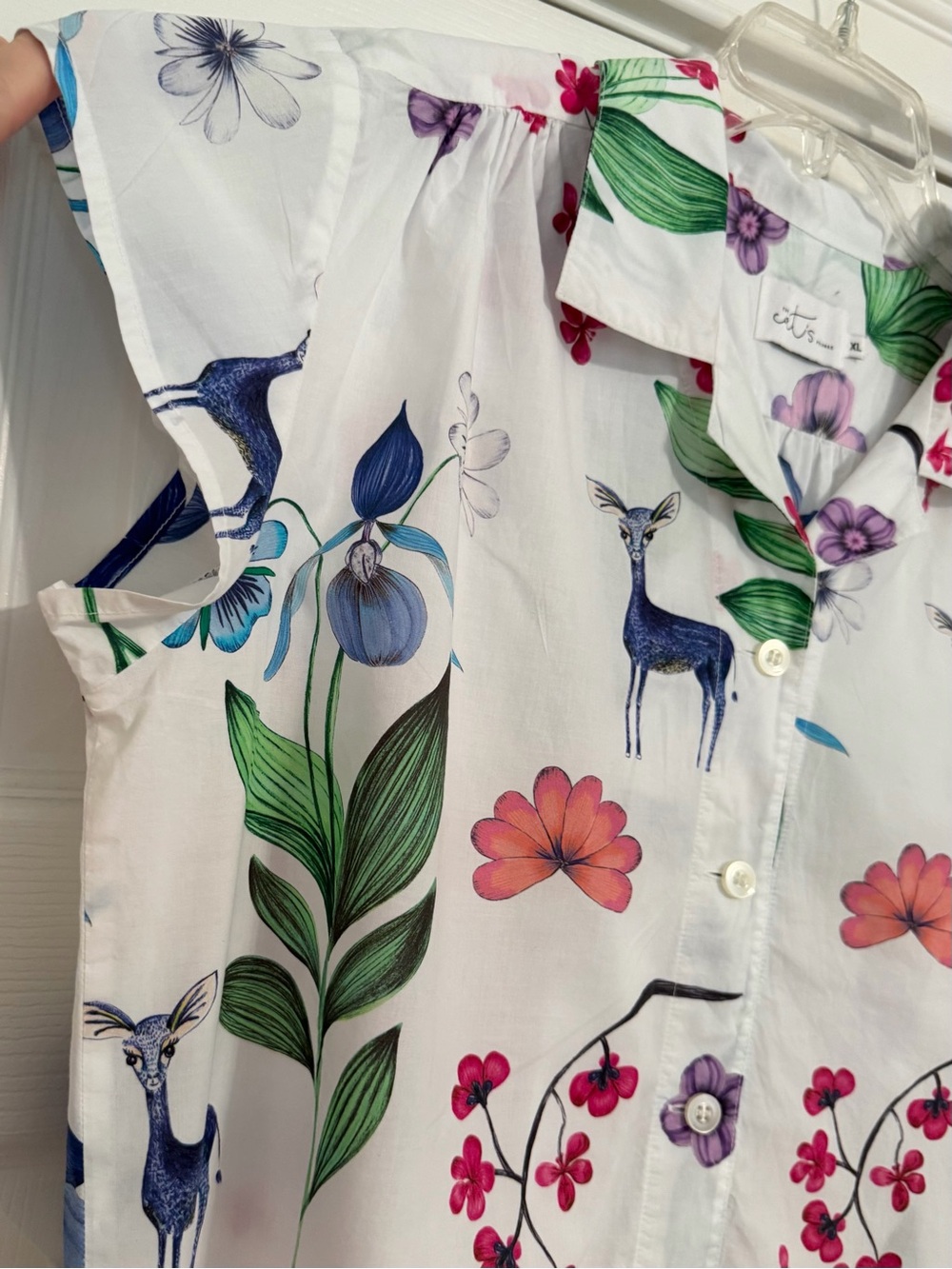 LIKE NEW The Cat’s Pajamas Oh Deer PJs 100% Luxe Pima Cotton XL - Picture 5 of 16